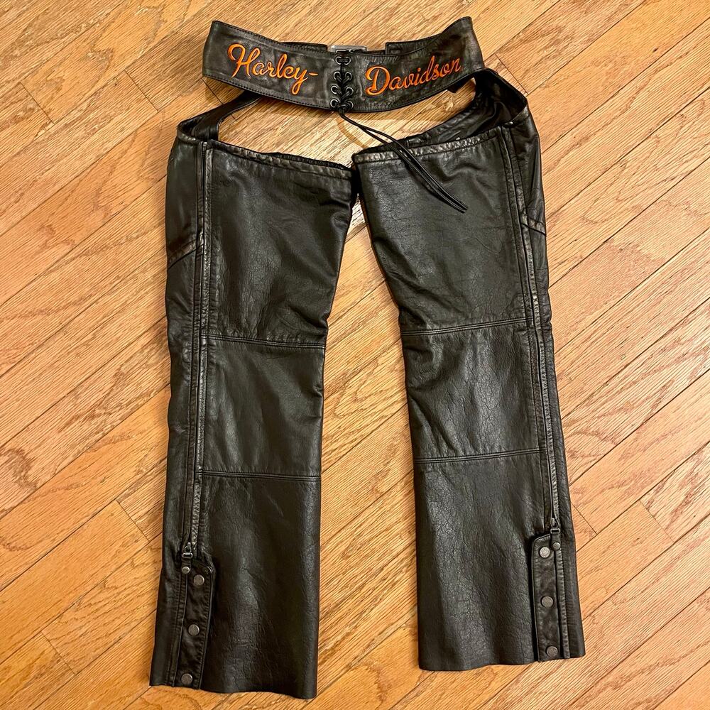 Harley Davidson Women’s Chaps Small Black Orange